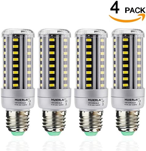4-Pack 12W LED Corn Light Bulb - E26/E27 LED Corn Bulb (80-100W Equivalent) Daylight White 6000K 1205Lm Applicable for Indoor Home Garage Warehouse High Bay Barn Porch Backyard Garden Lighting