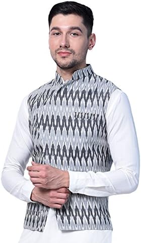Pathan Kurta pyjama with designer Ikkat cotton nehru jacket