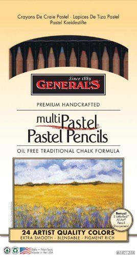 Generals G4401-24A Pastel Chalk Pencil Set of 24 by Generals