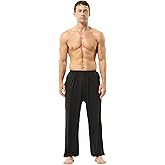 Hoerev Men's Super Soft Modal Yoga Pants Lightweight, Loose Fit with Pockets