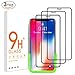 [3 Pack] GUSGU Screen Protector Compatible for iPhone X Full Coverage Tempered Glass Film [Easy Installation] 9H+ Hardness HD Compatible for 5.8 inch Apple iPhone 10