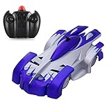 Tuptoel Wall Climber Spiderman Climbing RC Car 4CH Remote Control Sport Racing Vehicle Mini Zero Gravity 360° Stunt Car Toys for Kids Stunt Car-Blue