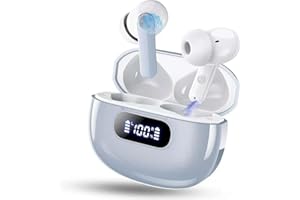 Wireless Earbuds Bluetooth,5.4 Headphones Bass Stereo Ear Buds with Noise Cancelling Mic LED Display in Ear Earphones IP5 Wat