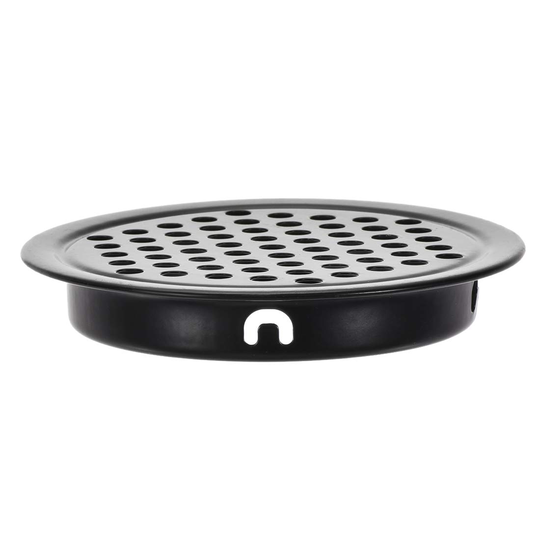 sourcing map Round Air Vents, Fit 2.09" Dia. Hole, Flat Circle Mesh Airflow Louver for Kitchen Cabinet Shoebox Wardrobe, Stainless Steel, Black Pack of 5