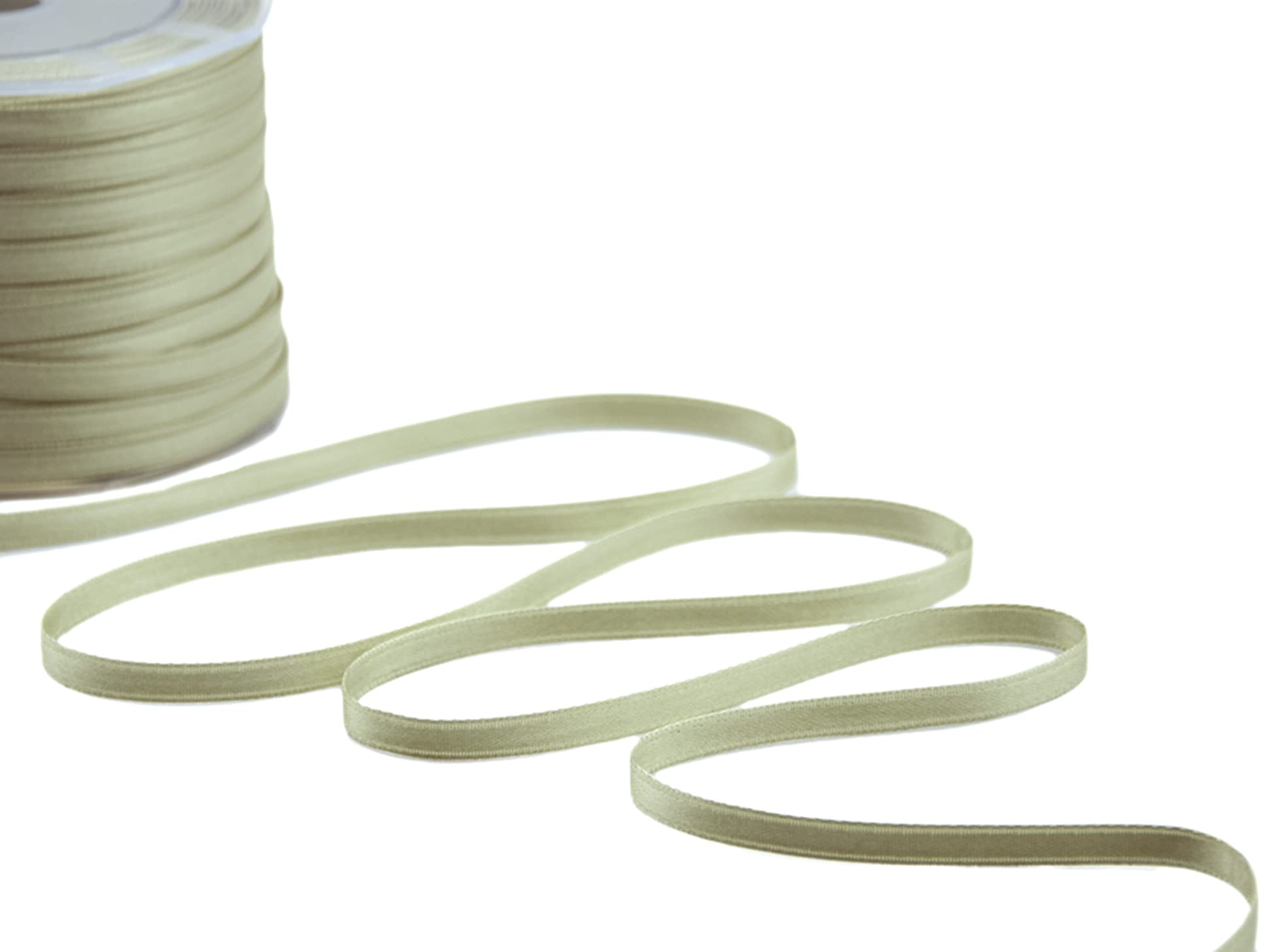 Furlanis - Double Satin Ribbon, Decoration, Gift, Christmas Packing, Wedding, Party, Made in Italy - Sage, 6 mm x 25 m