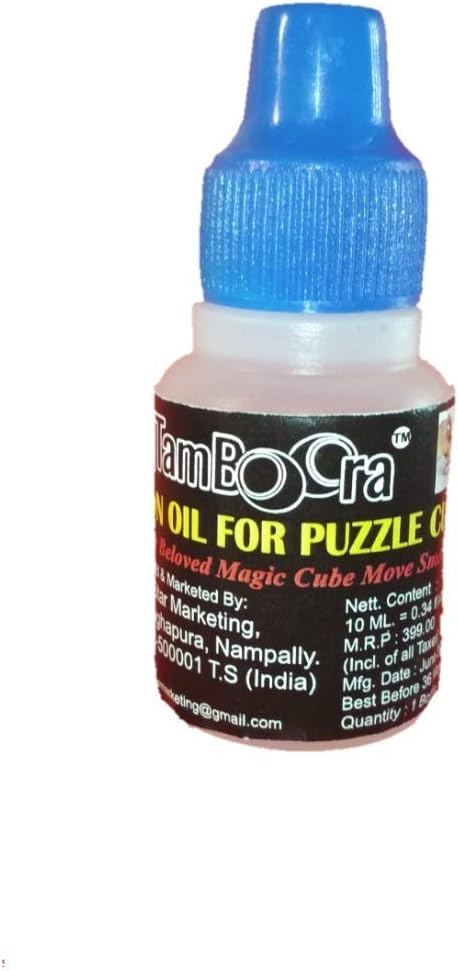 DUL DUL � TamBoora Super Silicone Oil for Puzzle Cube (10ml) for Extra Smooth & Faster Rotation for Cubes Sizes 3x3x3 4x4x4 5x5x5 6x6x6 7x7x7 & All Mirror Cubes