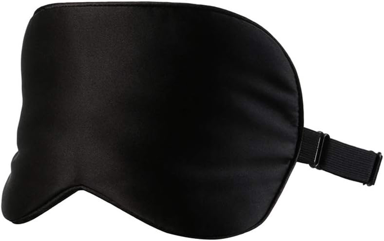 100% Silk Sleep Mask for A Full Night's Sleep, Comfortable and Super Soft Eye Mask with Adjustable Strap, Works with Every Nap Position, Ultimate Sleeping Aid, Blindfold, Blocks Light (Black)