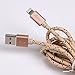 Aimus 4FT Phone Charger Cable, Nylon Braided Data Cable Line USB Charger Cable Gaming Charging Cable Cord Compatible for iPhone X/8/8 Plus/7/7 Plus/6/6s/5/5S, iPad and iPod-Gold