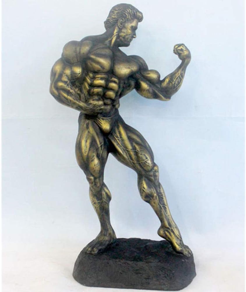 Aijoan Bj Sculpture Animal Statue Bust Statue Muscle Bolster Trophy Resin Craftwork Hotel Living Room Decoration Gift Gold Amazon Co Uk Kitchen Home