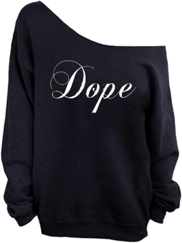 Dope White Off Shoulder Sweatshirt Women S-3XL Black