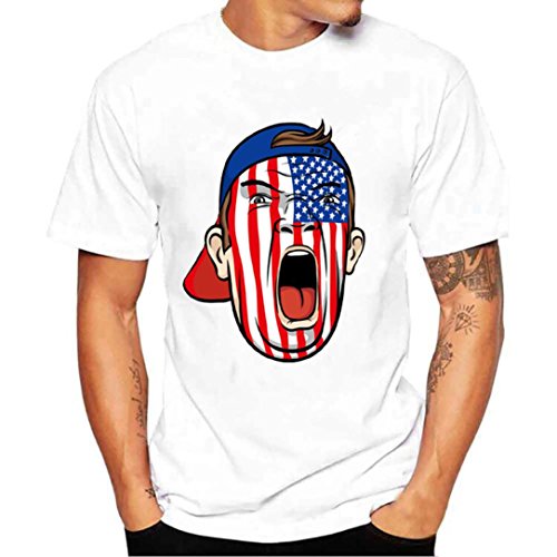 Anxinke Clearance Men Boys Casual Printed Short Sleeve Cotton T Shirts Plus Size