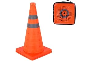 Safety Cone 18 Inch-1 Pack Collapsible Traffic Cone Pop Up Reflective Construction Cones with 2 High-Intensity Grade Reflecti