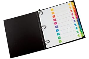 Oxford Binder Dividers, Letter Size, 10-Tab Assorted Colour Tabs, White Paper, Heavyweight Stock, Laminated Double-Sided Tabs