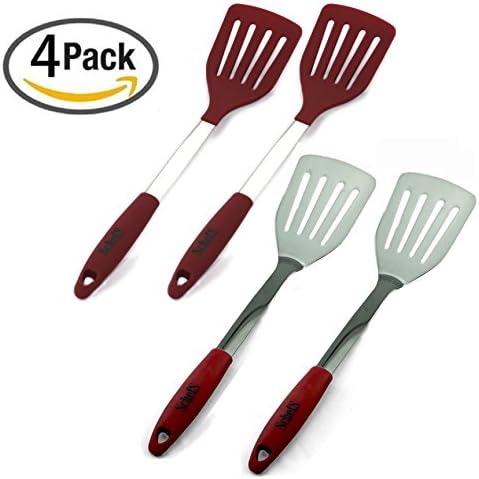Schefs Premium Silicone and Stainless Steel Spatula Double Set (4 Piece)