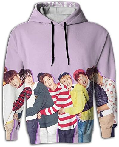 Yz Linna Unisex 3D Printed Hoodies Monsta X Pockets Hoodie Sweatshirts Plus Velvet Elegant For Mens Womens