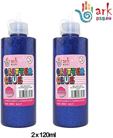 2 x Ark's Sparkling Glitter Glue - 120ml (Navy)