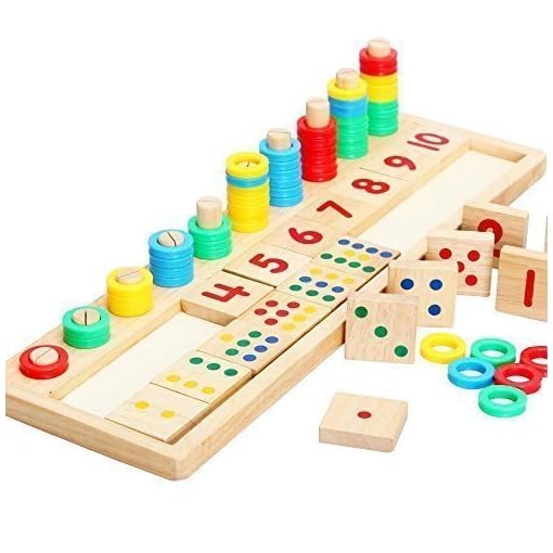 HLJgift Early Baby Learning Eductional Development Toys Montessori Wood Math Number Blocks Shape Teaching Tool Wood Board Preschool Toy Kid