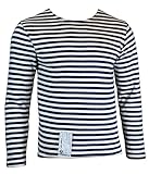 Genuine Winter Issue TELNYASHKA Russian Navy Blue Striped Long Sleeve Sweater Top (44