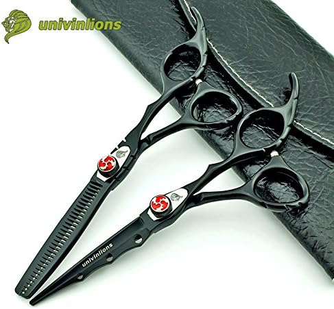 6" Black Japan Hair Scissors Professional Hairdressing Scissors Barber Scissors Hairdresser Salon Hair Clipper Salon De Coiffure (set leather case)