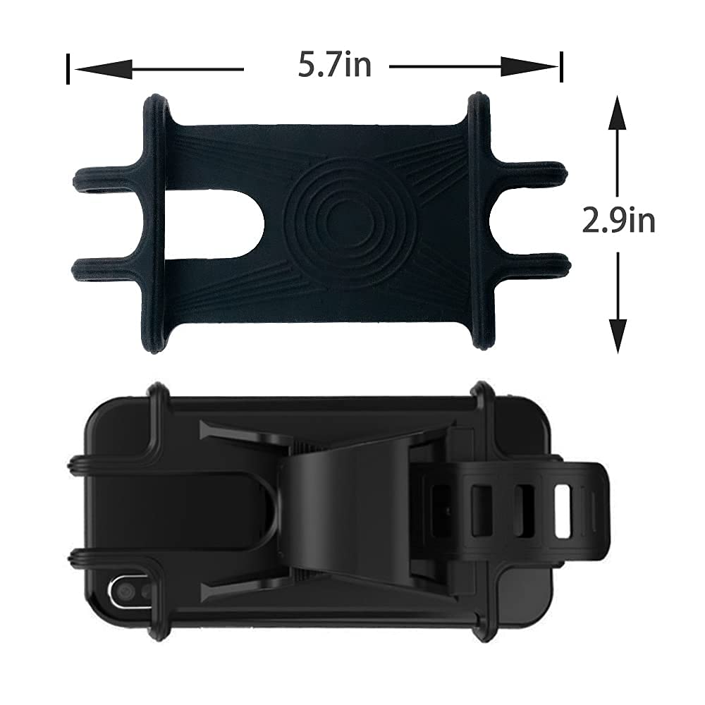 Fglmctsh Bike Motorcycle Phone Mount GPS/Map/Music Made of Durable Non-Slip Silicone.Scooter Detachable Bike Phone Holder for Handlebars,Compatible with 99% iPhone 17-11, Samsung, 4.5