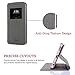 Compatible with LG G6 Wallet Case View Window Sleep Wake Up Smart Cover Stand Kickstand Full Body Protective Magnetic Closure TPU Bumper Case(Gray)
