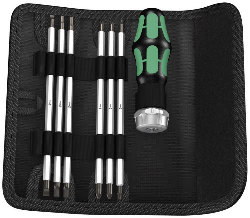 Wera 005073666002 Kraftform Kompakt Vario RA Ratcheting Screwdriver Set, 7-Piece