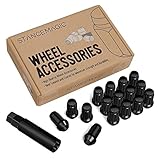 16pcs Black Spline ATV Lug Nuts - 3/8x24 Thread Size - 1.4 inch Length - Closed End - Cone Acorn Taper Seat - Includes 1 Socket Key Tool - Compatible with many Polaris Sportsman RZR Ranger Kawasaki
