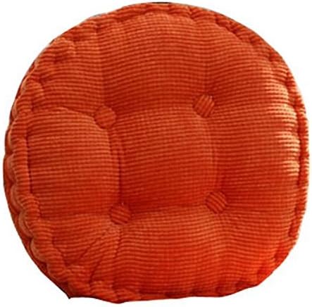XJPP 40*40cm Round Corduroy Chair Cushion Seat Pad Mat for Home Office Floor Sofa (Orange)
