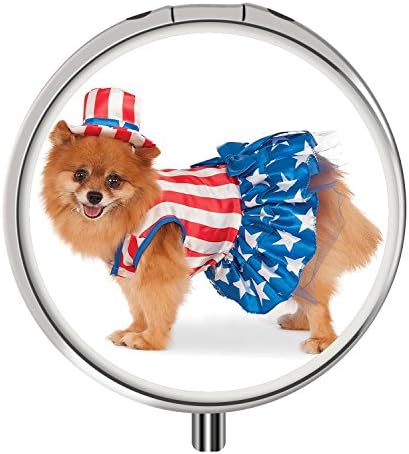 Pill Cases Metal,Dog Pattern Custom Round Medecine Case Medecine Bottle Mini Travel Pill Vitamin Decorative Box Case Holder