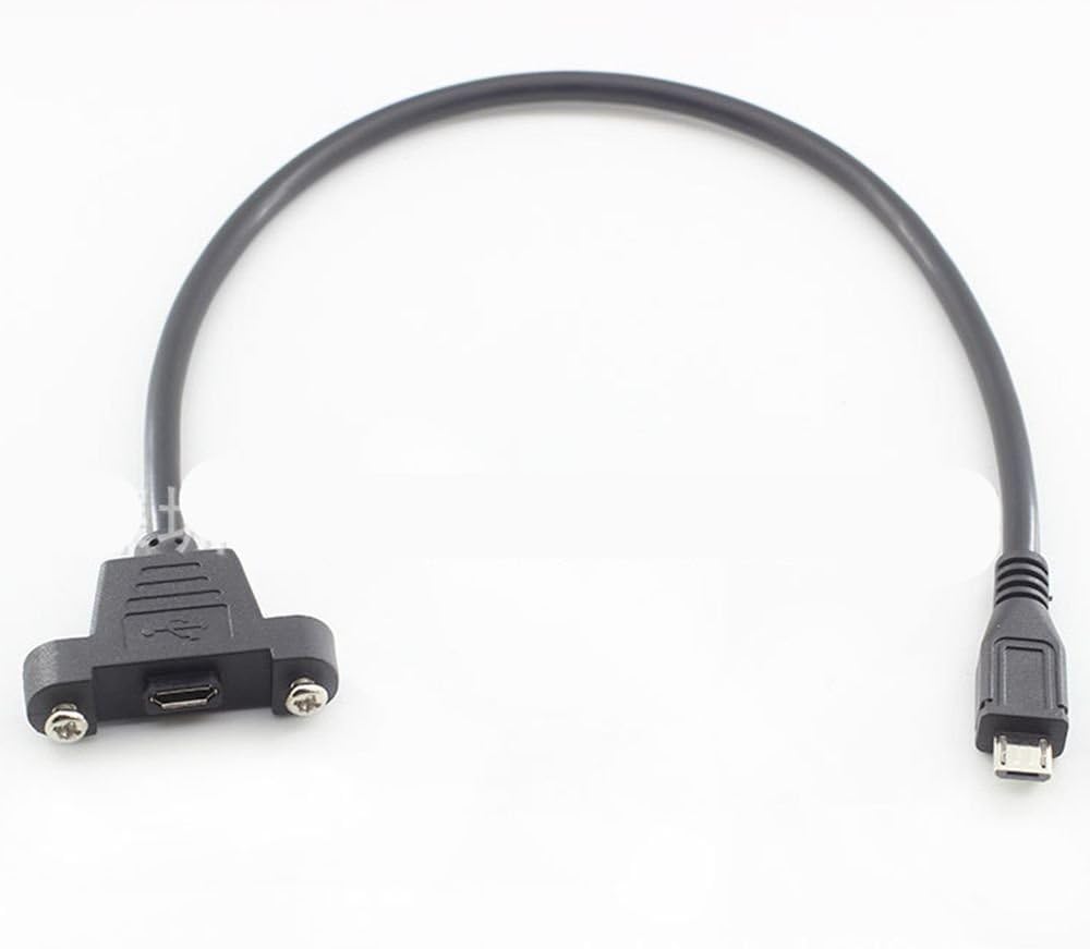 Micro usb 5pin male to female with screw panel mount extention cable