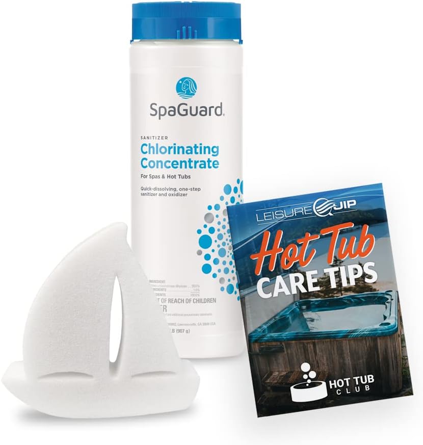 SpaGuard Spa Chlorine Concentrate 2lb with LeisureQuip ScumBoat Scum