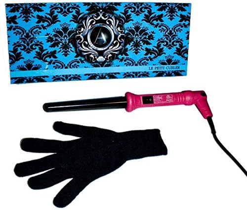 ATALI Curler 18/25mm with Glove Dual Voltage American Plug 110-240V 60Hz, Hot Pink
