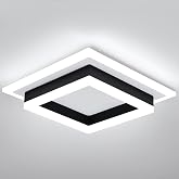 EIDISUNY 32W Modern LED Ceiling Light, Small Flush Mount Light Fixture, 6500K Cold White Ceiling Lamp, Square Hallway Lighting Fixtures for Living Room Bedroom Bathroom Kitchen (White, Cold White)