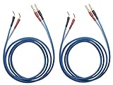 KK ZB-SB 1pair Set(4banana&4pin) HiFi OFC Speaker Wire, Banana Plug to Pin Type Plug, 1.5M(4.92ft)/3M(9.84ft)/5M(16ft)/7M(22.9ft), KK ZB-SB (5M(16ft))