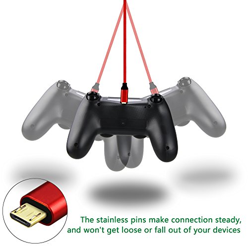 image for TPFOON 2Pcs Pack 10ft PS4 Controller Charger Charging Cable, Data Sync