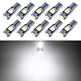 T5 LED Bulb Dashboard Dash Lights White 6000K 3030 SMD Wedge Base for Car Truck Instrument Indicator Air Conditioning AC Lamp Auto Interior Accessories Kit Bright 12V 1W 1 Year Warranty 10Pcs【1797】