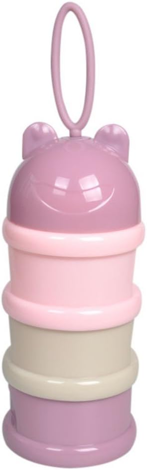 Weixinbuy Milk Powder Dispenser Portable Container, Non-Spill Stackable Baby Feeding Travel Food Storage Bottle Box, 3 Compartments