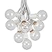 100 Foot G50 Outdoor Patio String Lights with 125 Clear Globe Bulbs – Indoor Outdoor String Lights – Market Bistro Café Hanging String Lights – C9/E17 Base - White Wire