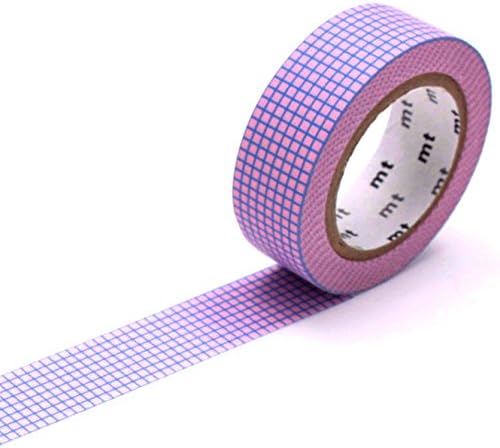 MT Patterns Washi Paper Masking Tape: 3/5" x 33', Graph Hougan Blue On Sakura (Cherry Blossom)
