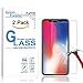KATIN iPhone X Screen Protector - [2-Pack] For Apple iPhone X / iPhone 10 Tempered Glass Screen Protector [3D Touch][Case Friendly] with Lifetime Replacement Warranty