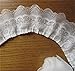 5y 3-Layer Pleated Organza Lace Edge Ribbon Gathered Mesh Chiffon Ruffle Trim 65mm Width (White)