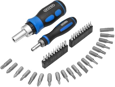 Draper 42 Piece Ratchet Screwdriver Bit Set 1/4 and 20mm Drive