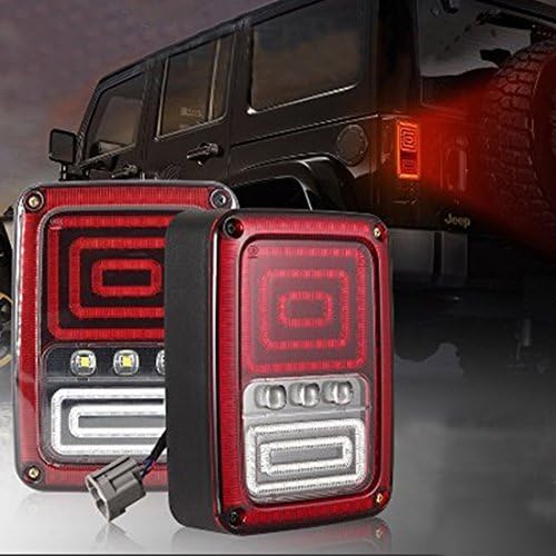AutoOcean New Snake Style Rear LED Reversing Brake Turn Signal Tail Light for 2007 - 2017 Jeep Wrangler JK