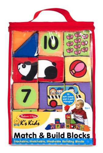 Melissa & Doug K's Kids Match and Build Soft Blocks Set