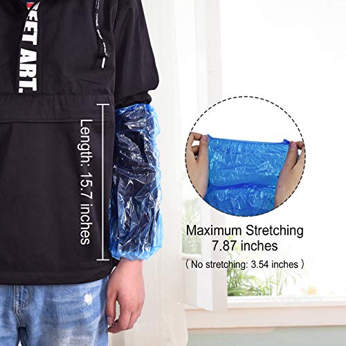 Timoo Plastic Oversleeves Protector, 100 Pcs Disposable Arm/Sleeves Covers Waterproof Protector, 15.7 Inches