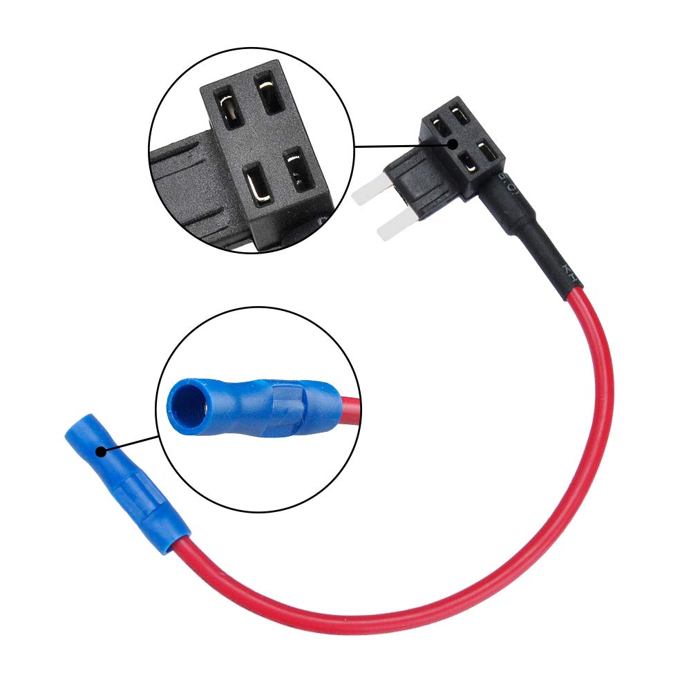 MUYI 120 Assorted Mini Blade Fuses with 3 Pack Add-A-Circuit 14 gauge Fuse Tap for ATM/Mini Blade Fuse, Great for Car, Boat, Marine