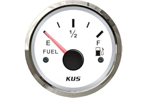 KUS Oil Fuel Level Gauge Meter Indicator 0-190ohm 52MM(2") with Backlight 12V/24V