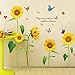 docooler Sunshine Sunflower Butterfly Dancing in Summer Beautiful Removable Wall Stickers DIY Kid's Child Room Decor Decal LM858 (90 60cm )