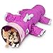 Pet Craft Supply Magic Mewnicorn Multi Cat Tunnel Boredom Relief Toys with Crinkle Feather String for Dogs, Cats, Rabbits, Kittens and Guinea Pigs for Hiding Hunting and Resting