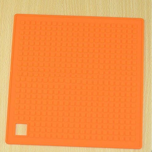 XUEXIN (Set of 6) creative continental mats silicone coaster Bowl pad Potholder square silicone mat thick , orange